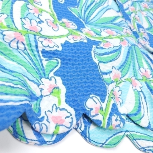 Lilly Pulitzer Blue Shell Butter Cup Scalloped Shorts Size 2 - Picture 9 of 13